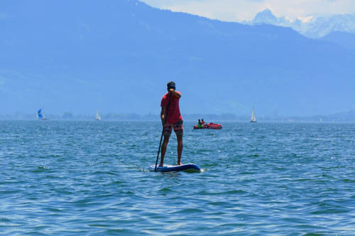 paddle boarding in gusty winds