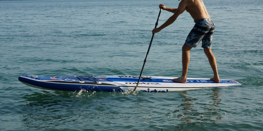 Mistral Spirit paddle board on water in action